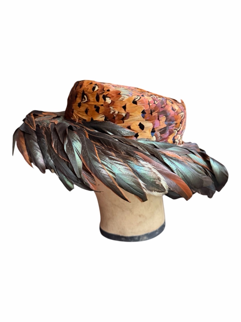 Late 50s/60s Mitzi Lorenz “An Original Mitzi Creation” Pheasant Plumage Cocktail - Picture 3 of 6